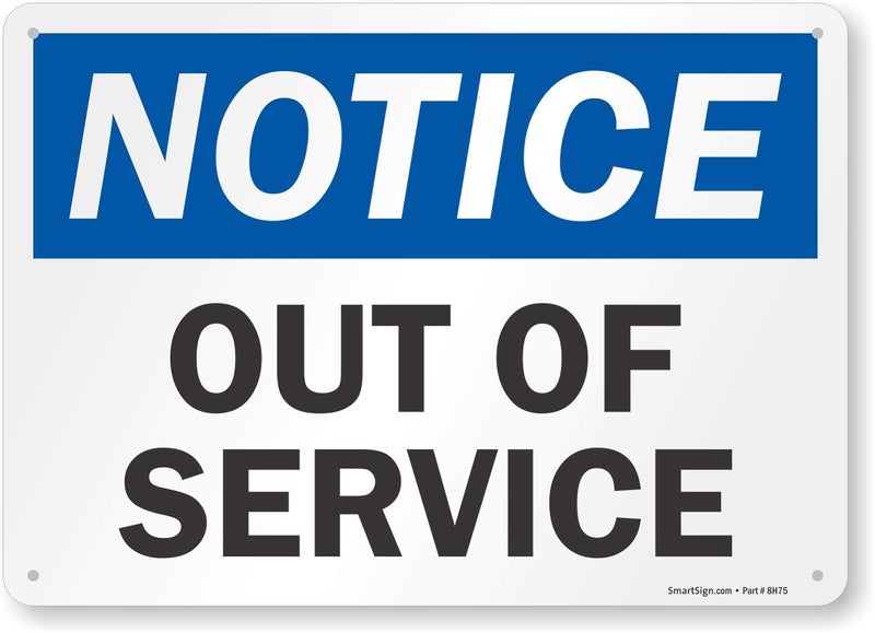 SmartSign "Notice - Out Of Service" Sign | 10" x 14" Aluminum - Image 1